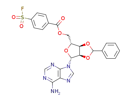 Molecular Structure of 114958-16-6 (2',3'-benzylidene-5'-<p-(fluorosulfonyl)benzoyl>adenosine)