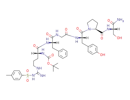 Molecular Structure of 100304-67-4 (Boc-D-Arg(Tos)-Phe-Gly-Tyr-Pro-Ser-NH<sub>2</sub>)