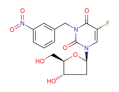 Molecular Structure of 98653-17-9 (3-(m-nitrobenzyl)-2'-deoxy-5-fluorouridine)