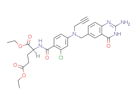 diethyl N-<2-chloro-4-<N-<(2-amino-4-hydroxy-6-quinazolinyl)methyl>prop-2-ynylamino>benzoyl>-L-glutamate