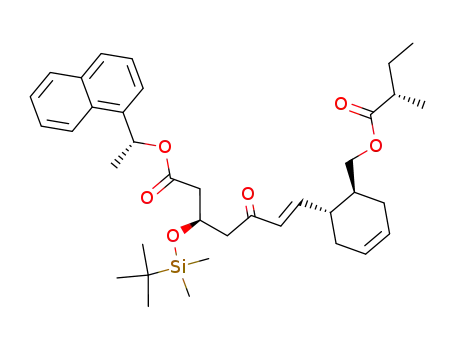 (3R,1'R,2'S,2''S,1'''R)-1'''-(1-naphthyl)ethyl 7-<2'-<(2''-methyl-1''-oxobutoxy)methyl>-1'-cyclohex-4'-enyl>-3-<(tert-butyldimethylsilyl)oxy>-5-oxohept-6-enoate