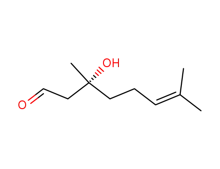 Molecular Structure of 193286-29-2 (6-Octenal, 3-hydroxy-3,7-dimethyl-, (R)-)