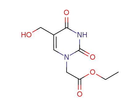 Molecular Structure of 944249-69-8 (ethyl 2-(5-hydroxymethyl-2,4-dioxo-3,4-dihydropyrimidin-1(2H)-yl)acetate)
