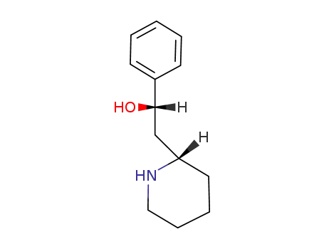 Molecular Structure of 1415-36-7 ((αS,2S)-α-Phenyl-2-piperidineethanol)