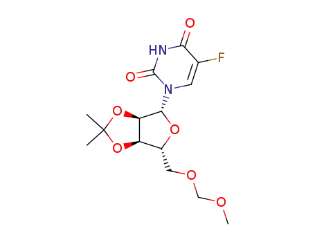 Molecular Structure of 87817-91-2 (5-Fluoro-1-((3aR,4R,6R,6aR)-6-methoxymethoxymethyl-2,2-dimethyl-tetrahydro-furo[3,4-d][1,3]dioxol-4-yl)-1H-pyrimidine-2,4-dione)