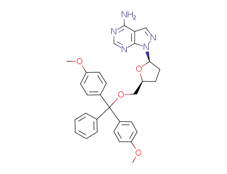 4-amino-1-(2,3-dideoxy-β-D-glycero-pentofuranosyl)-5'-O-(4,4'-dimethoxytriphenylmethyl)-1H-pyrazolo<3,4-d>pyrimidine