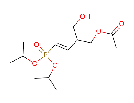 Molecular Structure of 140896-56-6 (Phosphonic acid, [4-(acetyloxy)-3-(hydroxymethyl)-1-butenyl]-,
bis(1-methylethyl) ester, (E)-)