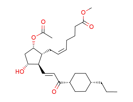 9-acetyl-15-trans-(4-n-propylcyclohexyl)-16,17,18,19,20-pentanor-15-dehydroprostaglandin F<sub>2α</sub> methyl ester