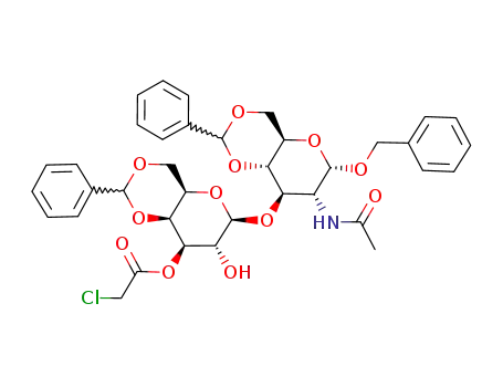 benzyl-2-acetamido-4,6-O-benzyliden-3-O-(4,6-O-benzyliden-3-O-chloroacetyl-β-D-galactopyranosyl)-2-desoxy-α-D-glucopyranoside