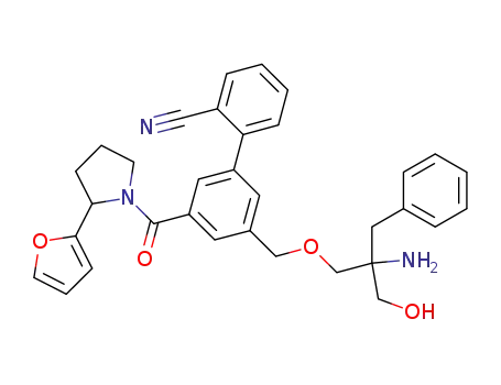 3'-[(2-amino-2-benzyl-3-hydroxypropoxy)methyl]-5'-{[2-(2-furyl)pyrrolidin-1-yl]carbonyl}-1,1'-biphenyl-2-carbonitrile