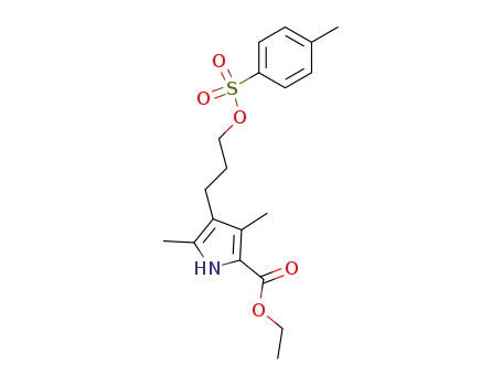 Molecular Structure of 187986-71-6 (3,5-Dimethyl-4-[3-(toluene-4-sulfonyloxy)-propyl]-1H-pyrrole-2-carboxylic acid ethyl ester)