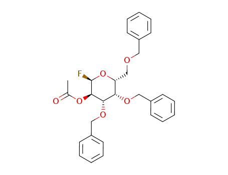 Molecular Structure of 112289-36-8 (2-O-acetyl-3,4,6-tri-O-benzyl-α-D-galactopyranosyl fluoride)