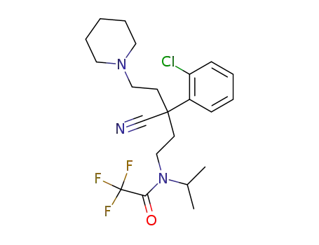 (+/-)-α-<2-<(trifluoroacetyl)(1-methylethyl)amino>ethyl>-α-(2-chlorophenyl)-1-piperidinebutyronitrile