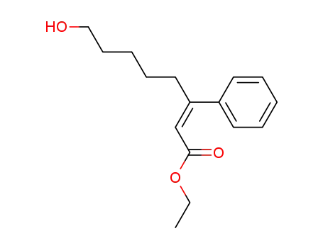 Molecular Structure of 98525-76-9 ((Z)-ethyl 8-hydroxy-3-phenyl-2-octenoate)