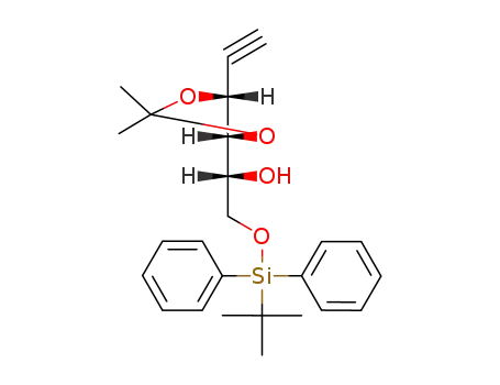 Molecular Structure of 173033-01-7 (1,2-dideoxy-3,4-O-isopropylidene-6-O-tert-butyldiphenylsilyl-D-arabino-hex-1-ynitol)
