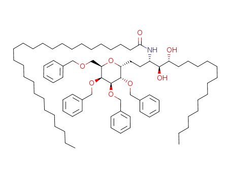 Hexacosanoic acid {(1S,2S,3R)-2,3-dihydroxy-1-[2-((2R,3S,4R,5S,6R)-3,4,5-tris-benzyloxy-6-benzyloxymethyl-tetrahydro-pyran-2-yl)-ethyl]-heptadecyl}-amide