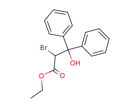 Molecular Structure of 114091-83-7 (Benzenepropanoic acid, a-bromo-b-hydroxy-b-phenyl-, ethyl ester)