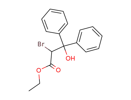 Molecular Structure of 114091-83-7 (Benzenepropanoic acid, a-bromo-b-hydroxy-b-phenyl-, ethyl ester)