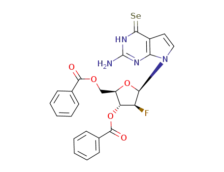 2-amino-7-(2-deoxy-2-fluoro-3,5-di-O-benzoyl-β-D-arabinofuranosyl)pyrrolo<2,3-d>pyrimidine-4(3H)-selone