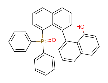 Molecular Structure of 181130-03-0 ([1,1'-Binaphthalen]-8-ol, 8'-(diphenylphosphinyl)-)