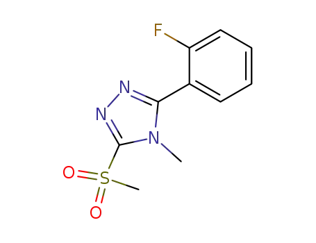 Molecular Structure of 116850-47-6 (3-(2-fluorophenyl)-4-methyl-5-(methylsulfonyl)-4H-1,2,4-triazole)