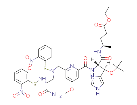 ethyl (S)-4-<<N<sup>α</sup>-<<6-<<N-<(S)-2-carbamoyl-2-<N-<(o-nitrophenyl)thio>amino>ethyl>-N-<(o-nitrophenyl)thio>amino>methyl>-4-methoxy-2-pyridyl>carbonyl>-erythro-β-tert-butoxy-L-histidyl>amino>pentanoate