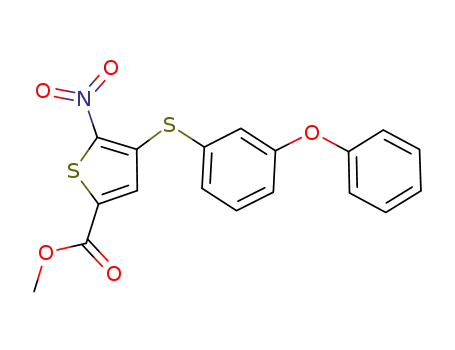 5-nitro-4-(3-phenoxy-phenylsulfanyl)-thiophene-2-carboxylic acid methyl ester