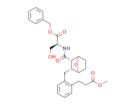 <1S-(1α,2α,3α,4α)>-2-<<3-<<<1-(hydroxymethyl)-2-oxo-2-(phenylmethoxy)ethyl>amino>carbonyl>-7-oxabicyclo<2.2.1>hept-2-yl>methyl>benzenepropanoic acid methyl ester