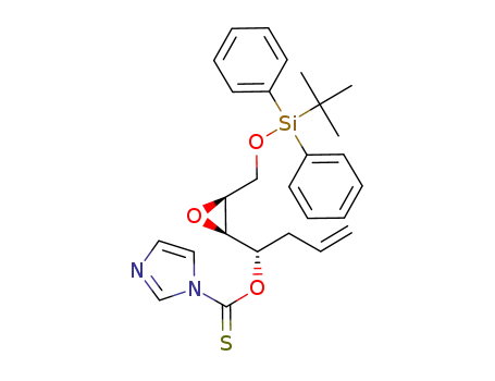 Molecular Structure of 157922-54-8 (Imidazole-1-carbothioic acid O-{(S)-1-[(2R,3S)-3-(tert-butyl-diphenyl-silanyloxymethyl)-oxiranyl]-but-3-enyl} ester)