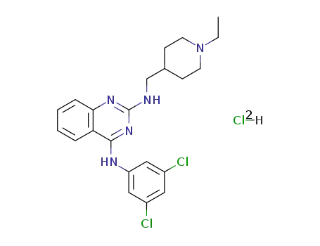 Molecular Structure of 76005-21-5 (N<sup>4</sup>-(3,5-Dichloro-phenyl)-N<sup>2</sup>-(1-ethyl-piperidin-4-ylmethyl)-quinazoline-2,4-diamine; hydrochloride)
