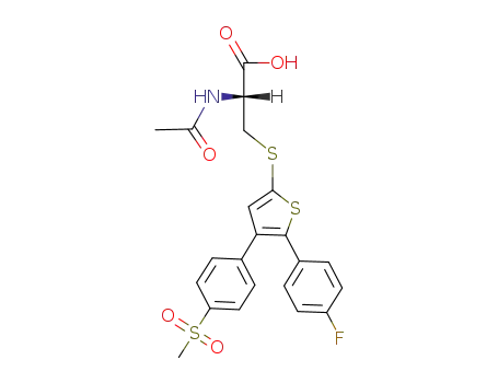 (R)-2-Acetylamino-3-[5-(4-fluoro-phenyl)-4-(4-methanesulfonyl-phenyl)-thiophen-2-ylsulfanyl]-propionic acid