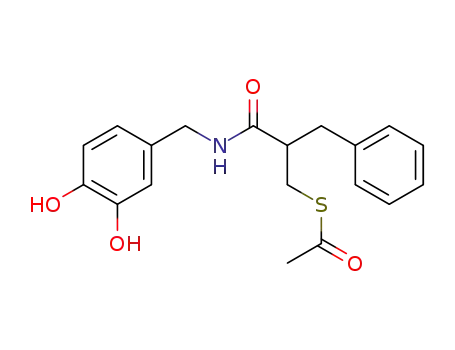 Molecular Structure of 122410-25-7 (Thioacetic acid S-[2-(3,4-dihydroxy-benzylcarbamoyl)-3-phenyl-propyl] ester)