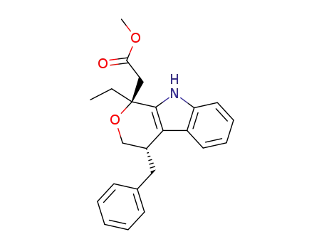 trans-1-ethyl-1,3,4,9-tetrahydro-4-(phenylmethyl)pyrano<3,4-b>indole-1-acetic acid methyl ester