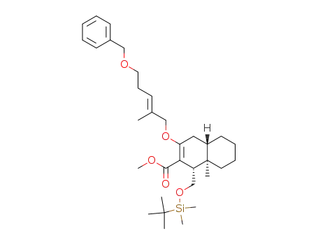 (1S,4aS,8aR)-3-((E)-5-Benzyloxy-2-methyl-pent-2-enyloxy)-1-(tert-butyl-dimethyl-silanyloxymethyl)-8a-methyl-1,4,4a,5,6,7,8,8a-octahydro-naphthalene-2-carboxylic acid methyl ester