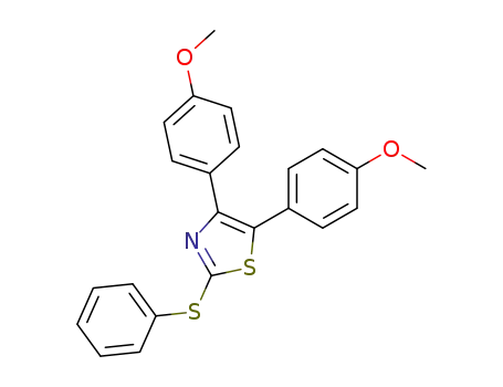 Molecular Structure of 88264-13-5 (Thiazole, 4,5-bis(4-methoxyphenyl)-2-(phenylthio)-)