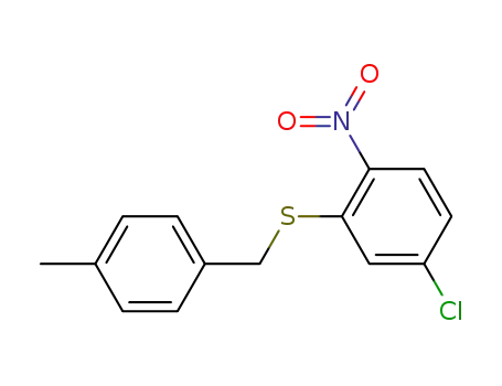Molecular Structure of 145475-98-5 (Benzene, 4-chloro-2-[[(4-methylphenyl)methyl]thio]-1-nitro-)