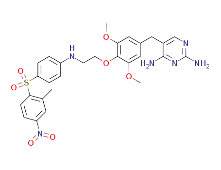 Molecular Structure of 176512-50-8 (2,4-diamino-5-<3,5-dimethoxy-4-<2-(4'-(2''-methyl-4''-nitrophenyl)sulfonylanilino)ethoxy>benzyl>pyrimidine)