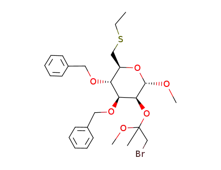 methyl 3,4-di-O-benzyl-2-(1-bromo-2-methoxy-2-propyl)-6-deoxy-6-(ethylthio)-α-D-mannopyranoside