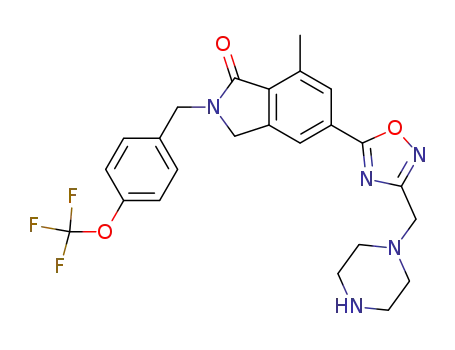 7-メチル-5-[3-(ピペラジン-1-イルメチル)-1,2,4-オキサジアゾール-5-イル]-2-{[4-(トリフルオロメトキシ)フェニル]メチル}-3H-イソインドール-1-オン