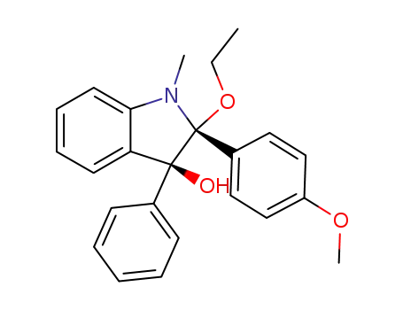 r-2-Ethoxy-t-3-hydroxy-2-(p-methoxyphenyl)-1-methyl-3-phenylindolin
