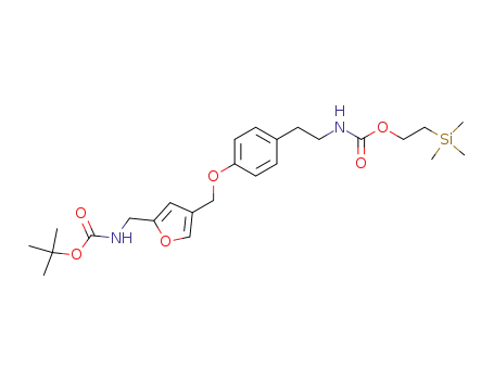 3-<p-<β-((((trimethylsilyl)ethoxy)carbonyl)amino)ethyl>phenoxymethyl>-5-(((tert-butyloxycarbonyl)amino)methyl)furan