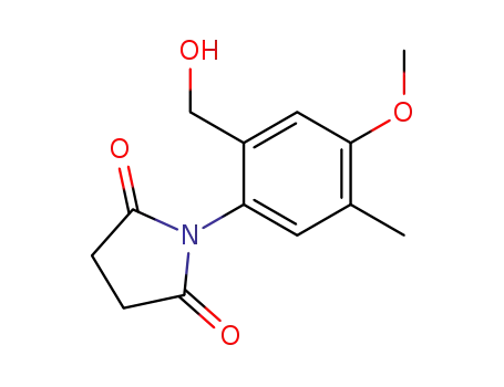 Molecular Structure of 90163-05-6 (2,5-Pyrrolidinedione, 1-[2-(hydroxymethyl)-4-methoxy-5-methylphenyl]-)