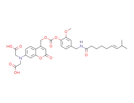 (E)-{7-[bis(carboxymethyl)amino]coumarin-4-yl}methyl 2-methoxy-4-[(8-methylnon-6-enamido)methyl]phenyl carbonate