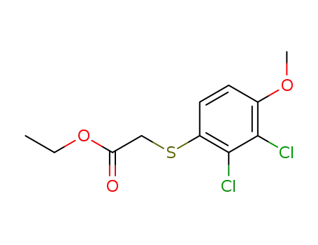 Molecular Structure of 92285-67-1 (Acetic acid, [(2,3-dichloro-4-methoxyphenyl)thio]-, ethyl ester)