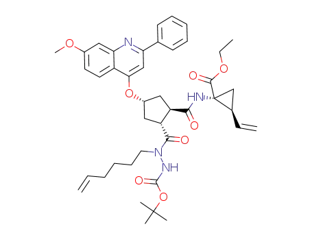 (1R,2S)-1-{[(1R,2R,4R)-2-(N'-tert-butoxycarbonyl-N-hex-5-enyl-hydrazinocarbonyl)-4-(7-methoxy-2-phenyl-quinolin-4-yloxy)-cyclopentanecarbonyl]amino}-2-vinylcyclopropanecarboxylic acid ethyl ester