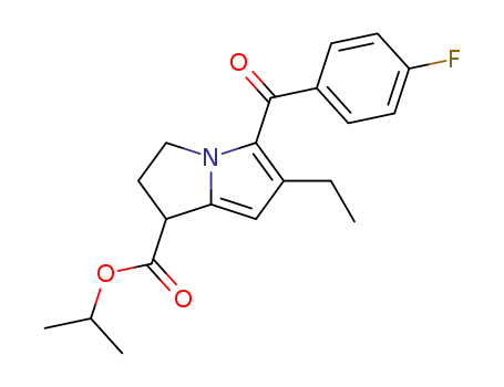 Molecular Structure of 107115-66-2 (6-Ethyl-5-(4-fluoro-benzoyl)-2,3-dihydro-1H-pyrrolizine-1-carboxylic acid isopropyl ester)
