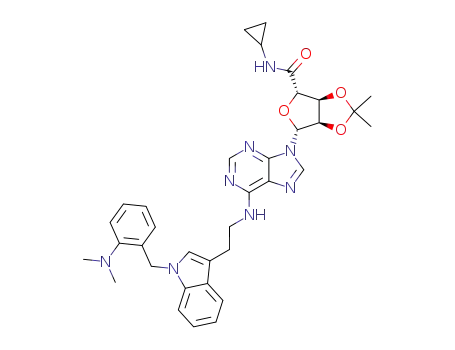 (3aS,4S,6R,6aR)-6-(6-{2-[1-(2-Dimethylamino-benzyl)-1H-indol-3-yl]-ethylamino}-purin-9-yl)-2,2-dimethyl-tetrahydro-furo[3,4-d][1,3]dioxole-4-carboxylic acid cyclopropylamide