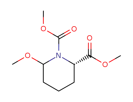 Molecular Structure of 185385-20-0 (1,2-Piperidinedicarboxylic acid, 6-methoxy-, dimethyl ester, (2S)-)