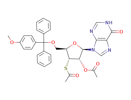 Inosine, 5'-O-[(4-methoxyphenyl)diphenylmethyl]-3'-thio-, 2',3'-diacetate