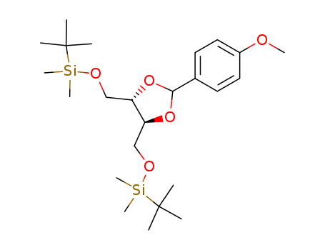 Molecular Structure of 156696-23-0 (Silane,
[[(4S,5S)-2-(4-methoxyphenyl)-1,3-dioxolane-4,5-diyl]bis(methyleneoxy)
]bis[(1,1-dimethylethyl)dimethyl-)